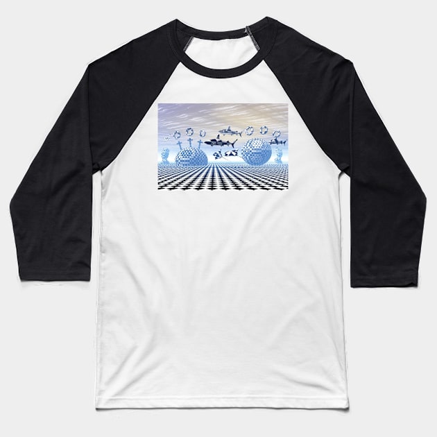 Sharks underwater Baseball T-Shirt by willie50